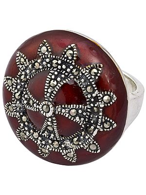 Red Marcasite Ring