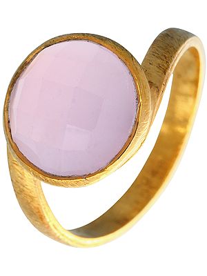 Rose Quartz Gold Plated Ring
