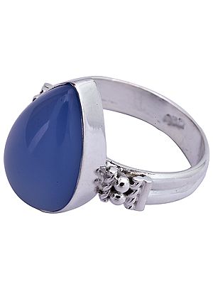 Blue Chalcedony Teardrop Ring