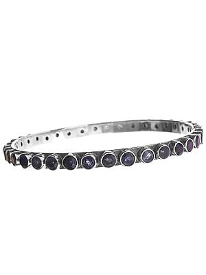 Faceted Iolite Bangle