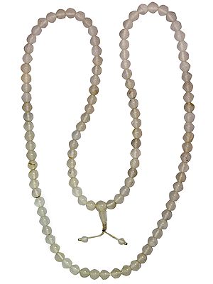Gray Moonstone Mala (Rosary) of 108 Beads for Chanting