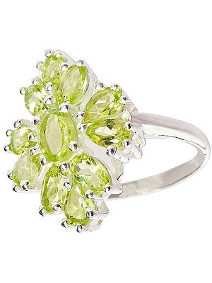 Faceted Peridot Ring