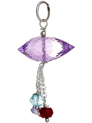 Faceted Amethyst Pendant with BT, Iolite and Ruby