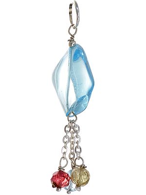 Faceted Blue Topaz Tumble Pendant
