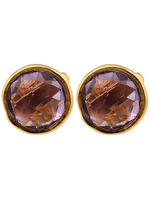 Faceted Amethyst Gold Plated Tops