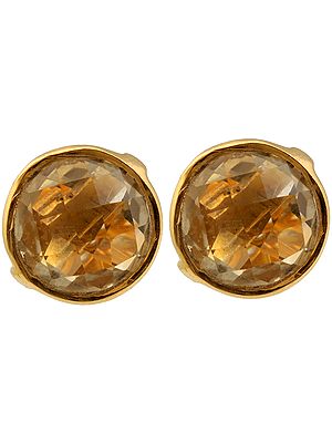Faceted Citrine Gold Plated Tops