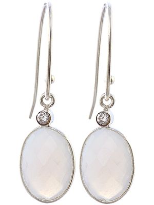 Faceted Rainbow Moonstone Earrings