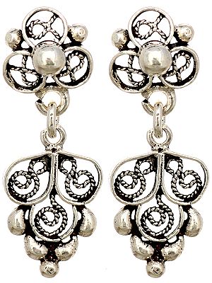 Sterling Earrings with Knotted Rope