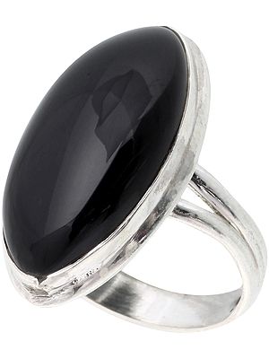 Black Onyx Marquis Ring