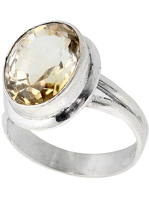 Faceted Lemon Topaz Ring