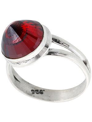 Faceted Garnet Ring
