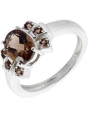 Faceted Smoky Quartz Ring