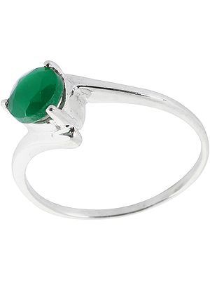 Faceted Green Onyx Ring