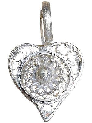 Sterling Pipal Leaf Filigree Pendant