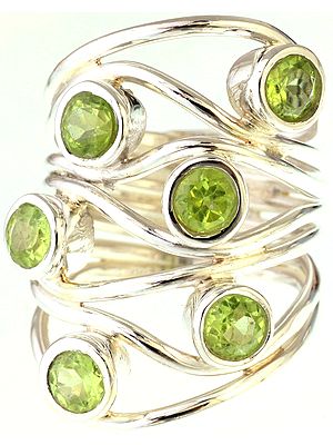 Faceted Peridot Ring