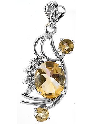 Faceted Triple Lemon Topaz Pendant