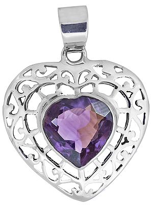 Faceted Amethyst Heart-Shape Pendant