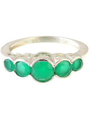 Faceted Green Onyx Ring