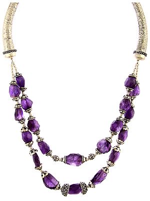 Faceted Amethyst Tumbles Choker