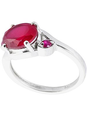 Faceted Ruby Ring