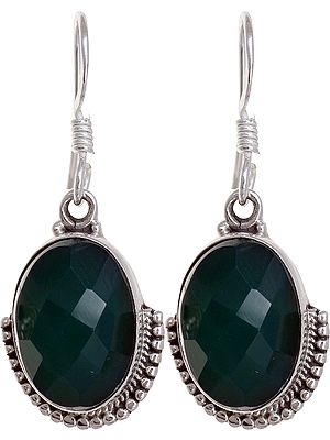 Faceted Green Onxy Earrings