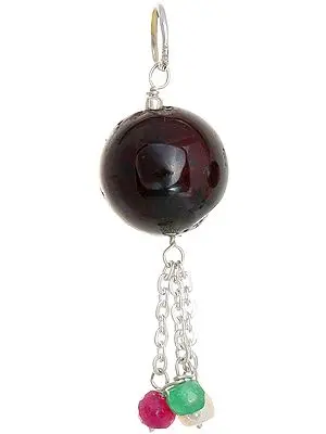 Garnet Pendant with Ruby, Emerald and Pearl