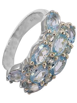 Faceted Blue Topaz Ring