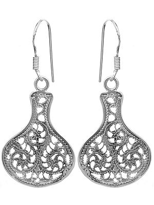 Sterling Filigree Vase-Shape Earrings