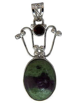 Ruby Zoisite Pendant with Garnet