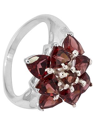 Faceted Garnet Ring