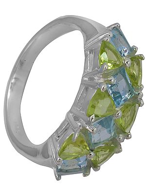 Faceted Peridot Ring with BT