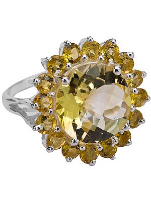 Faceted Citrine Ring