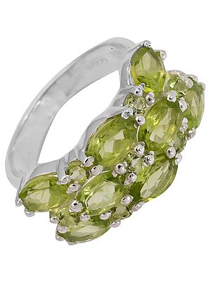 Faceted Peridot Ring