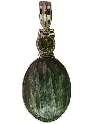Amazonite Pendant with Faceted Peridot