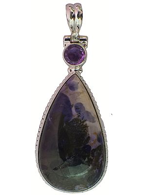 Dendrite Opal Pendant with Amethyst