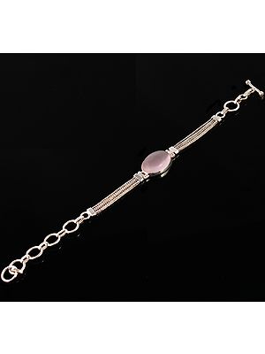 Rose Quartz Bracelet with Toggle Lock