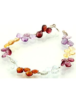 Faceted Gamesone Bracelet (Garnet, Amethyst, Citrine, Blue Topaz and Hessonite)