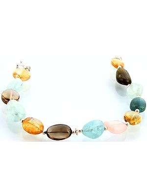 Multi-Gems Bracelet (Citrine, Aquamarine, Smoky Quartz, Rose Quartz, and Green Tourmaline)