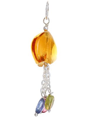 Citrine Pendant with Tourmaline
