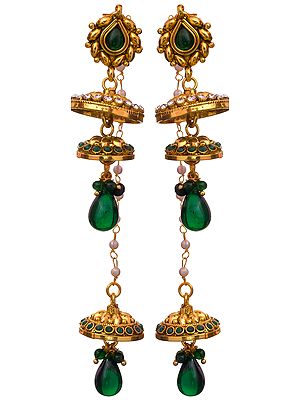Green Earwrap Umbrella Earrings
