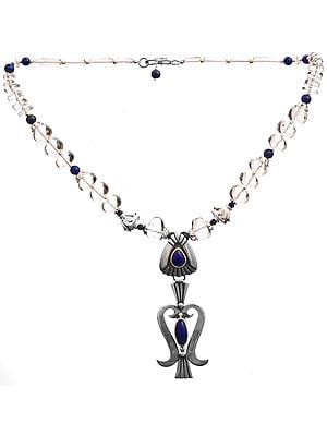 Crystal And Lapis Lazuli Beaded Necklace