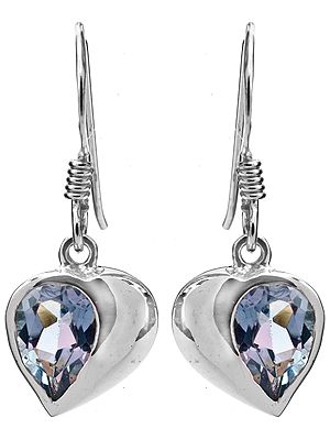 Sterling Earrings with Faceted Gems