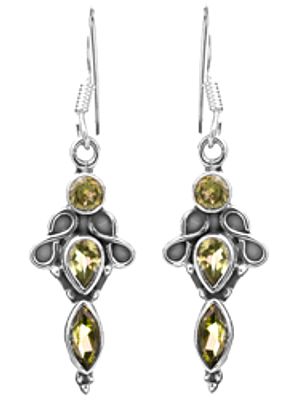 Sterling Earrings with Faceted Gems