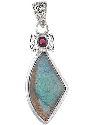 Labradorite and Garnet Pendant