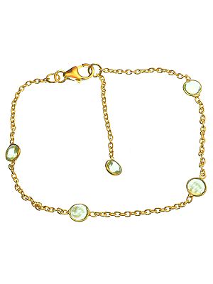 Peridot Gold Plated Bracelet