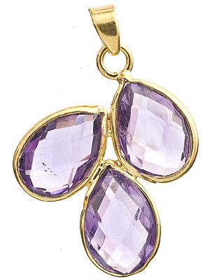 Faceted Amethyst Gold Plated Pendant