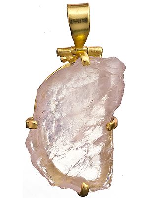 Rugged Rose Quartz Gold Plated Pendant