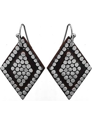 Sterling Earrings with Wood