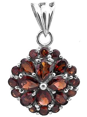 Sterling Pendant Faceted Gems