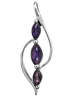 Sterling Pendant with Faceted Gems